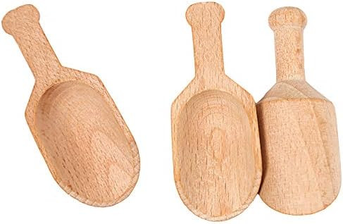 ccHuDE 6 Pcs Mini Wooden Scoops Small Bath Salts Spoon Candy Spoon for Spices Tea Coffee Beans | Amazon (US)