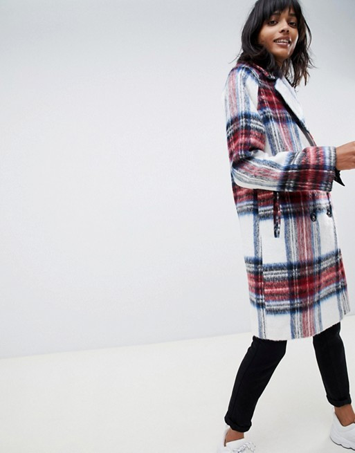 ASOS DESIGN plaid check coat | ASOS US