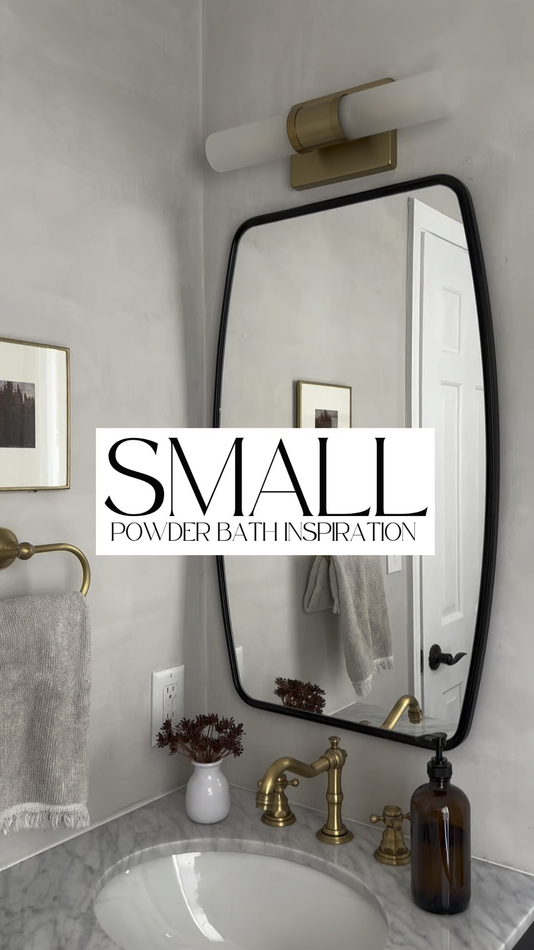 So happy with how our small powder bath makeover turned out! Gold and black bathroom ideas. 
Most items are from Amazon, wayfair or Target!

#LTKHome #LTKFindsUnder100 #LTKVideo