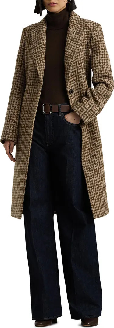 Lauren Ralph Lauren Houndstooth Wool Coat | Nordstrom | Nordstrom