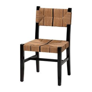 bali & pari Prita Natural Brown and Black Dining Chair 249-13883-HD - The Home Depot | The Home Depot