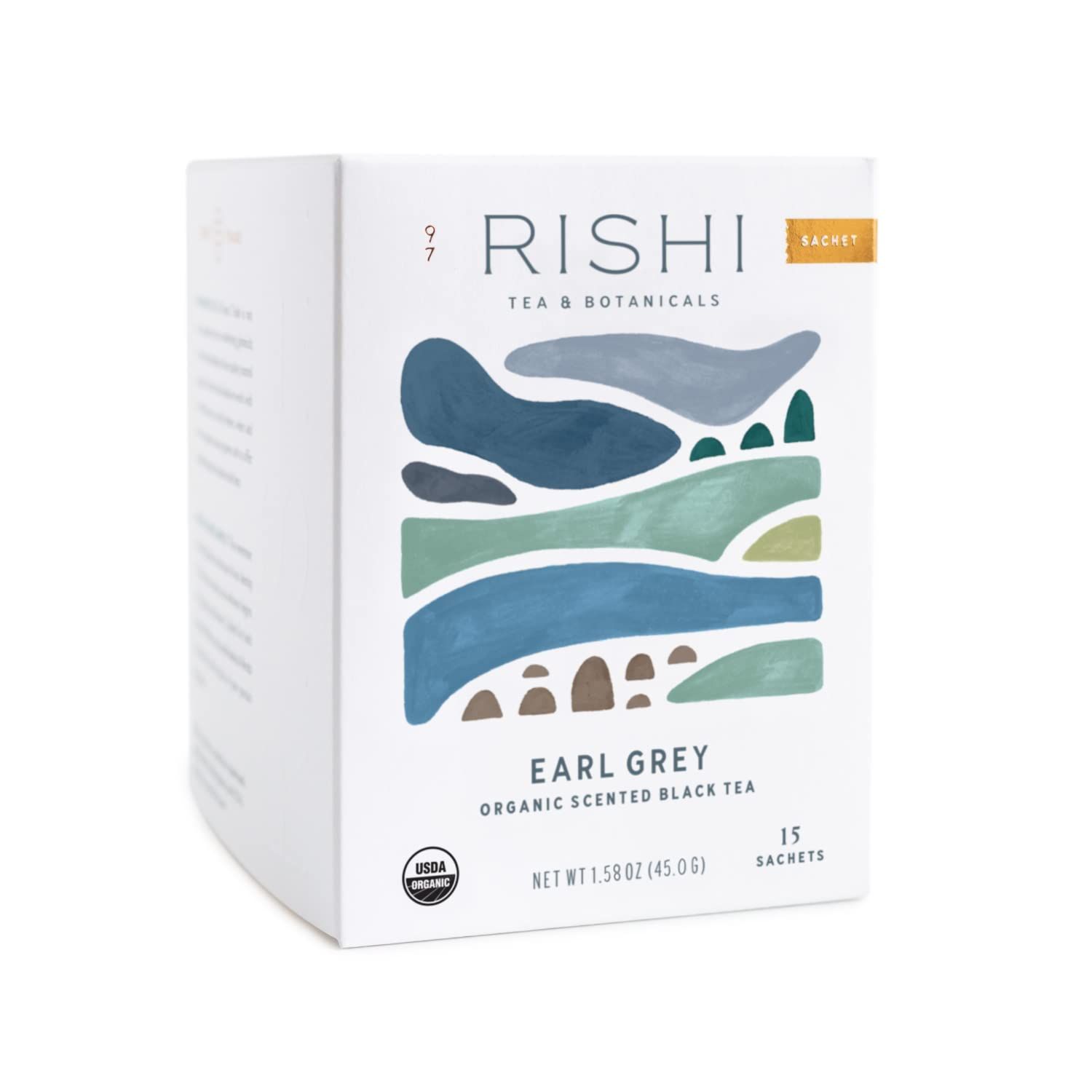 Rishi Tea Earl Grey Tea | USDA Organic Direct Trade Sachet Tea Bags, Certified Kosher Pure Black Tea with Bergamot Oil, Energizing & Caffeinated | 15 Count (Pack of 1) | Amazon (US)