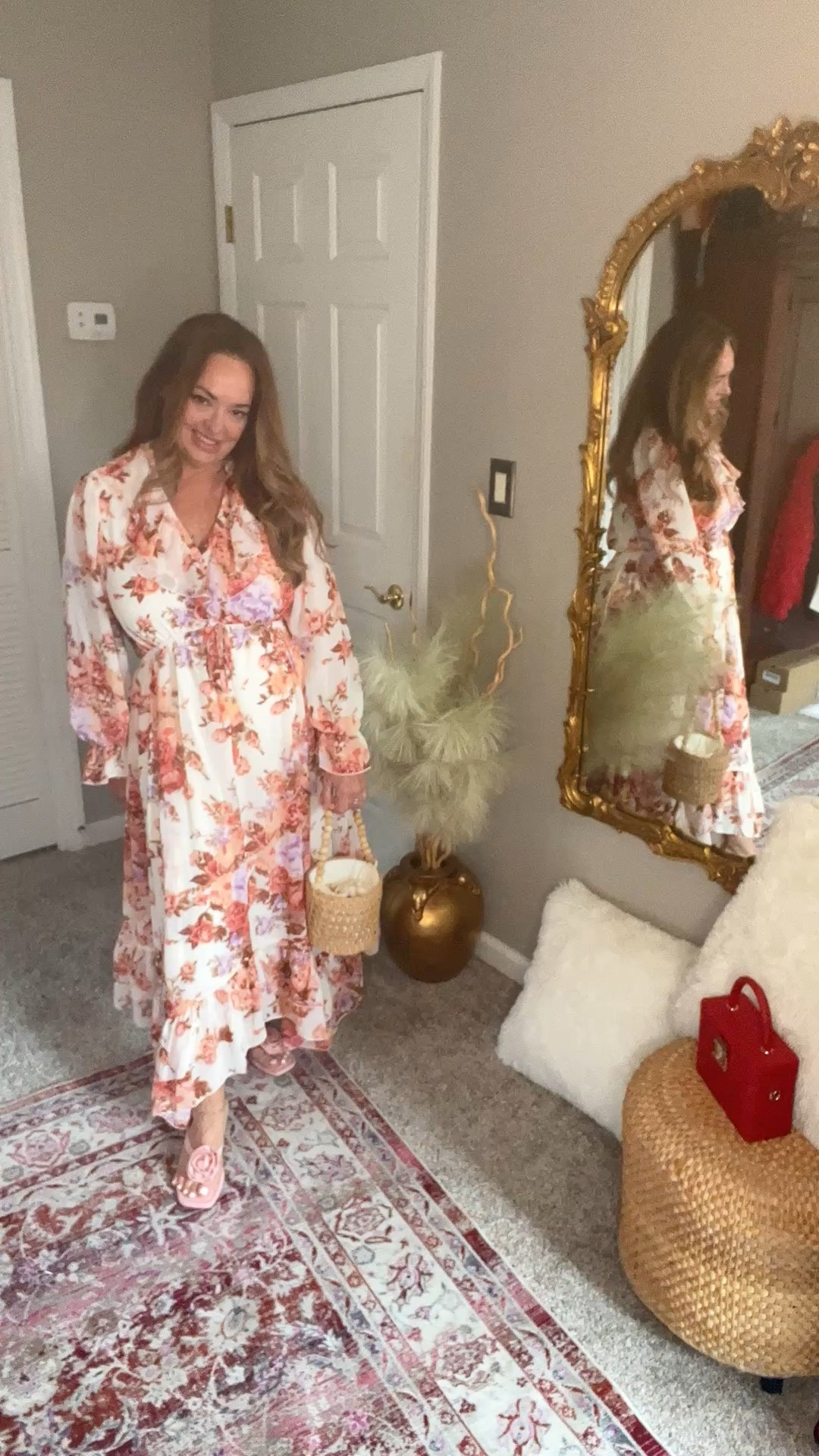 A beautiful Spring floral maxi dress with a ruffled hem and kong sleeves. Perfect for Easter and any occasion. 

#LTKWedding #LTKgrwm #LTKOver40