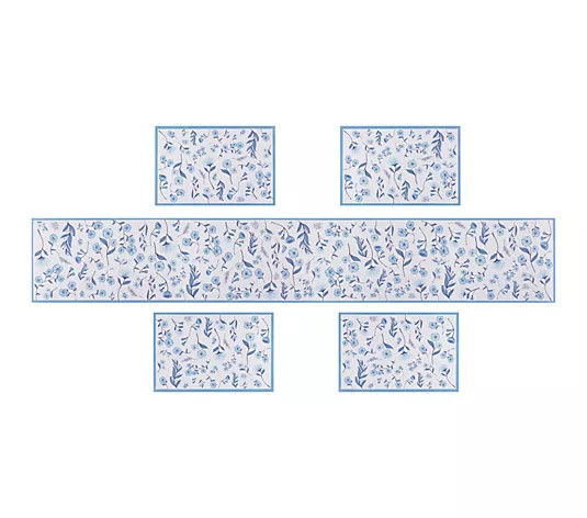 Temp-tations 5-Piece Outdoor Placemats and Runner Set - QVC.com | QVC