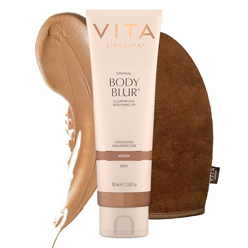 VITA LIBERATA Body Blur Medium 100ml & Mitt Bundle, Leg & Body Makeup, Wash Off Instant Tan, Streak Free Application Blending Mitt, Water resistant, Disguise Imperfections, Flawless Finish | Amazon (UK)