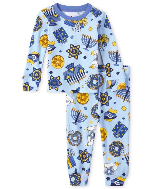 Unisex Baby And Toddler Matching Family Hanukkah Long Sleeve Menorah Print Snug Fit Cotton Pajama... | The Children's Place