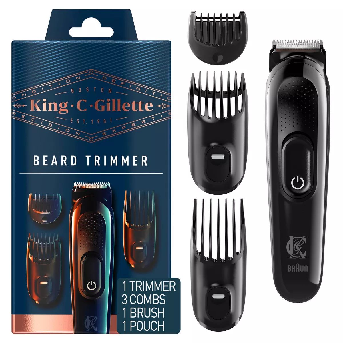 King C. Gillette Men's Cordless Beard Trimmer + 3 Interchangeable Combs | Target