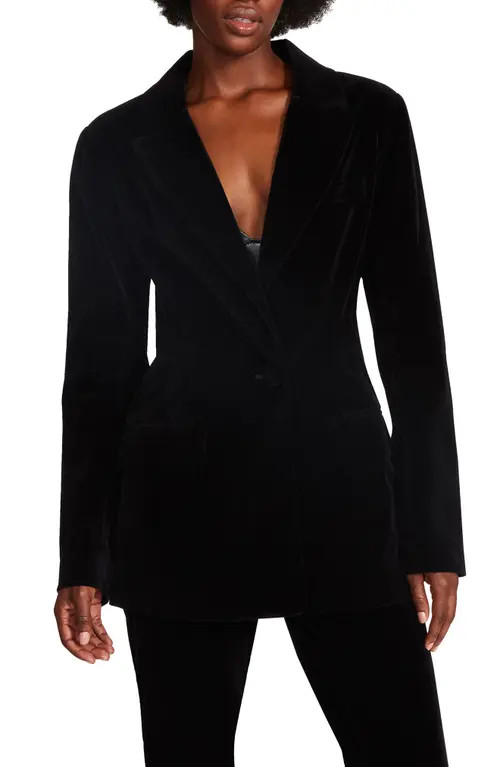 Steve Madden Harlow Velvet Blazer in Black at Nordstrom, Size Small | Nordstrom