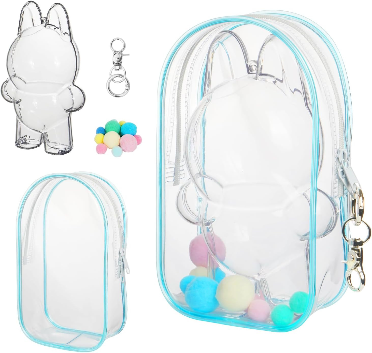 2PCS Clear Figure Display Bag Case for LABU,Cases for Blind Box Doll,Protective Case for Plush Do... | Amazon (US)