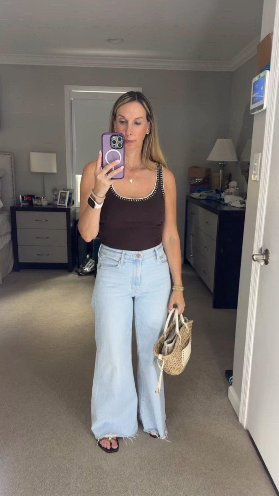 Outfit of the day: J.crew tank, Mother jeans, Mango bag, Loeffler Randal x left on Friday sandal 



#LTKOver40 #LTKPetite