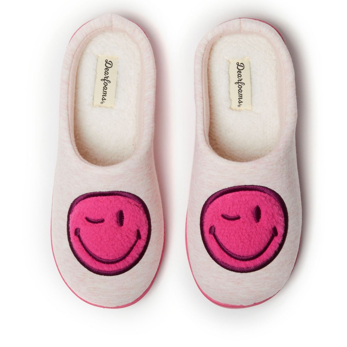 Dearfoams Women's Smile Icon Smiley Face Slide Slippers | Target