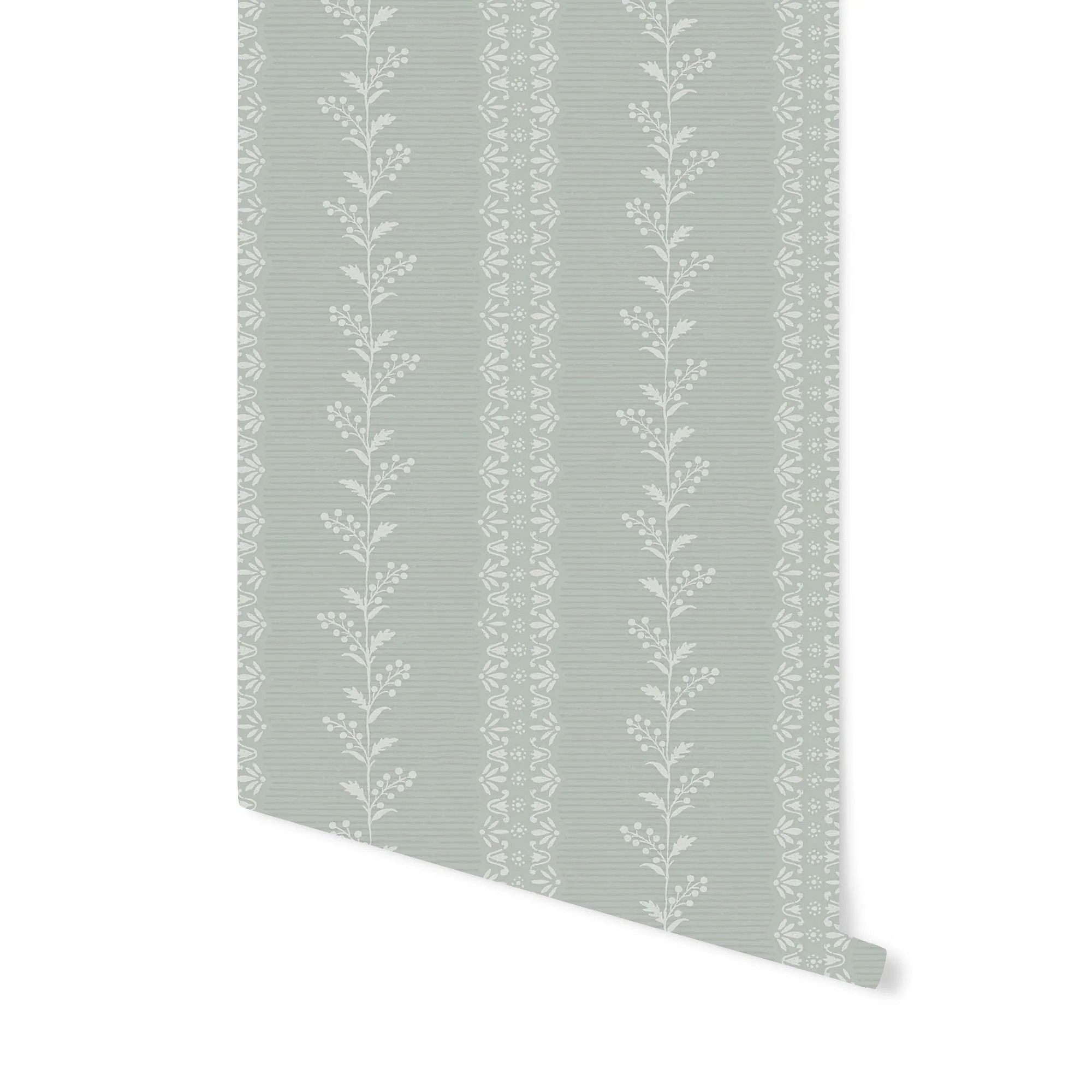 Everleigh Wallpaper in Sage | Brooke & Lou | Brooke and Lou