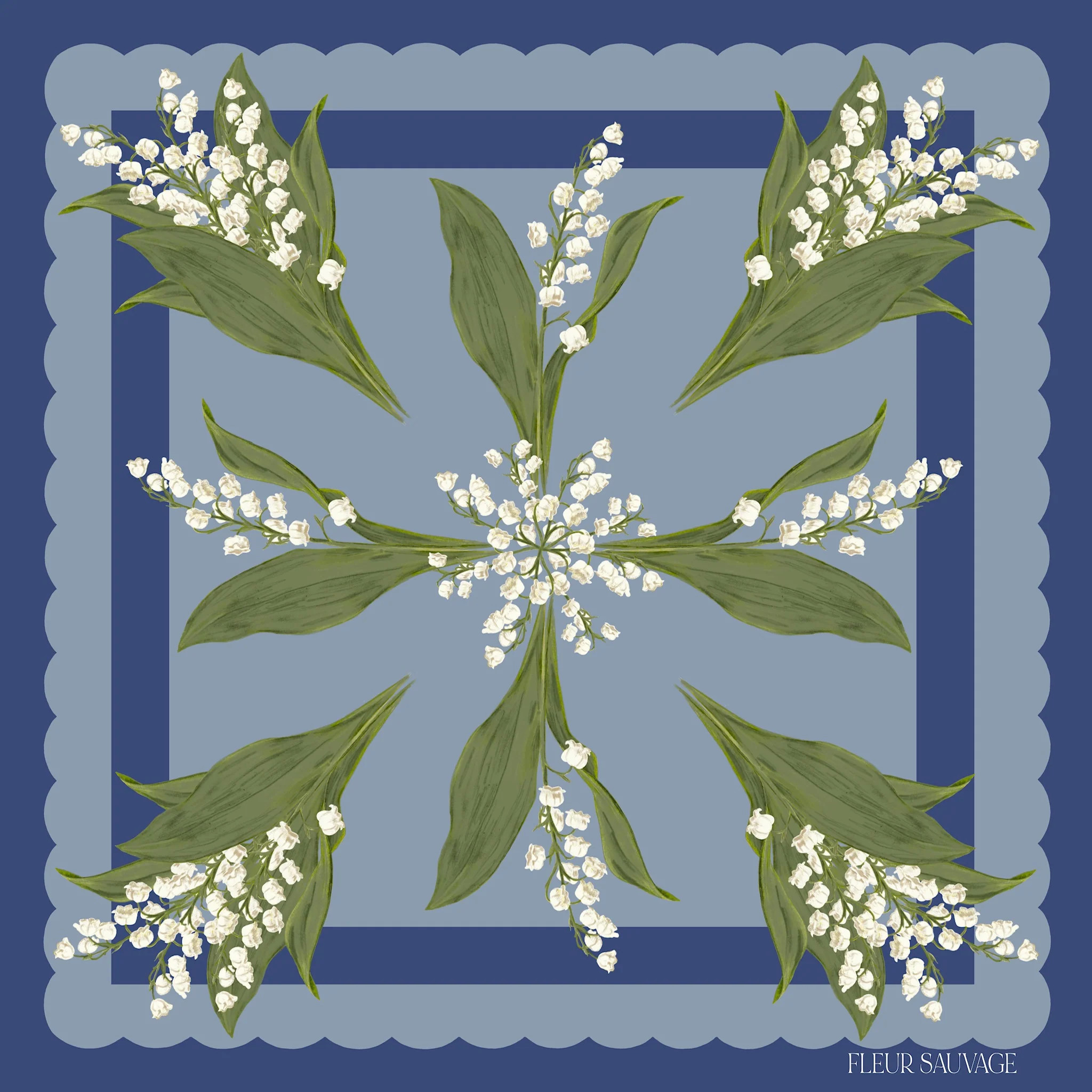{PREORDER} Lily of the Valley Scarf 90 | Fleur Sauvage Design