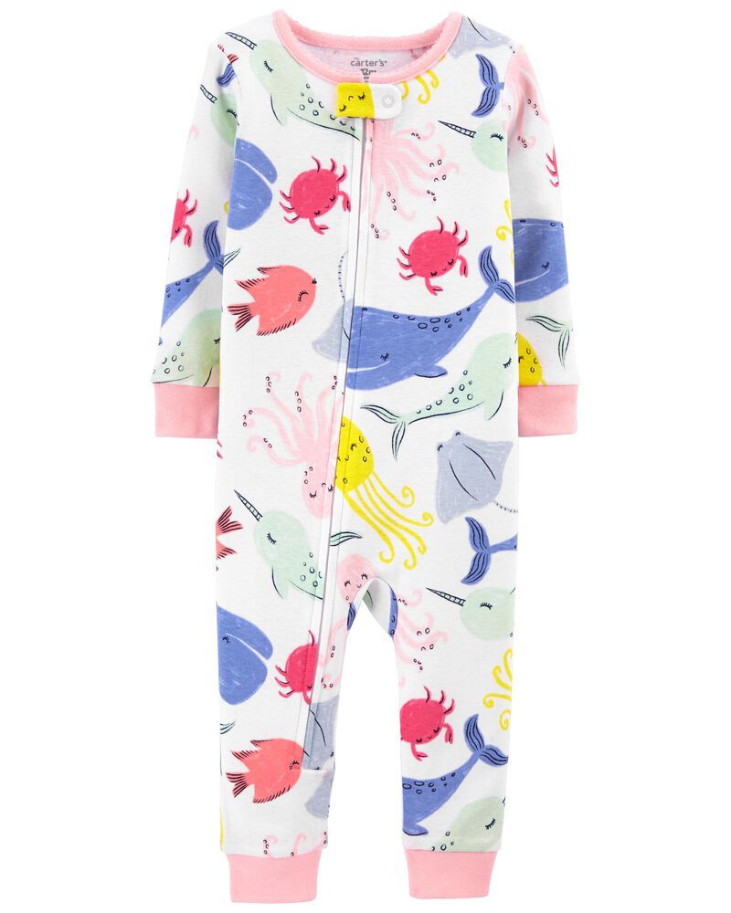 1-Piece Whales 100% Snug Fit Cotton Footless PJs | Carter's