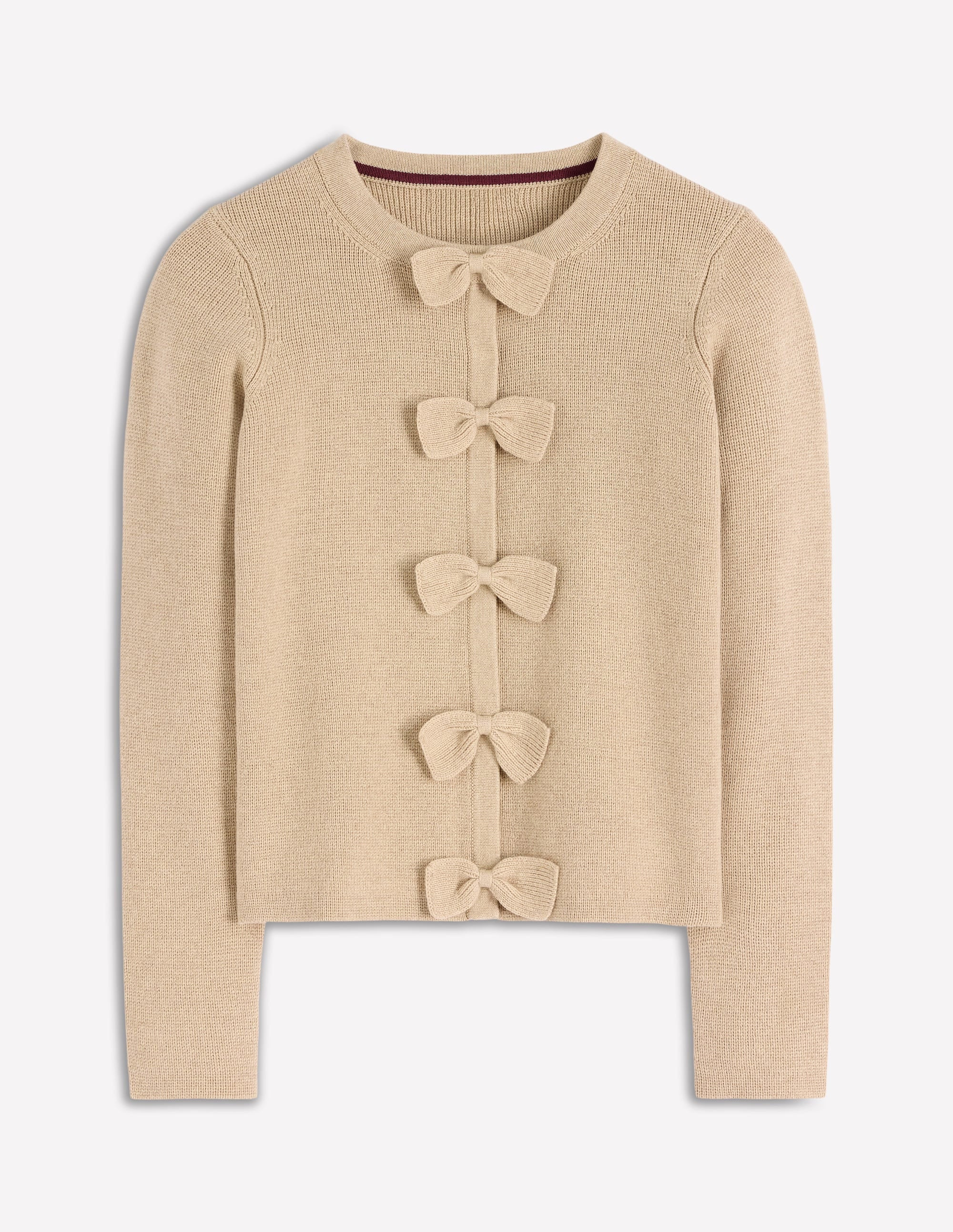 Knitted Bow Cardigan-Chinchilla Melange | Boden (US)