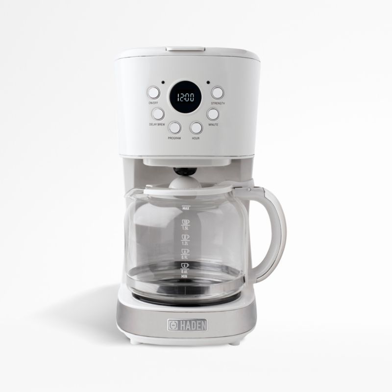 Haden Heritage Ivory White 12-Cup Programmable Coffee Maker + Reviews | Crate & Barrel | Crate & Barrel
