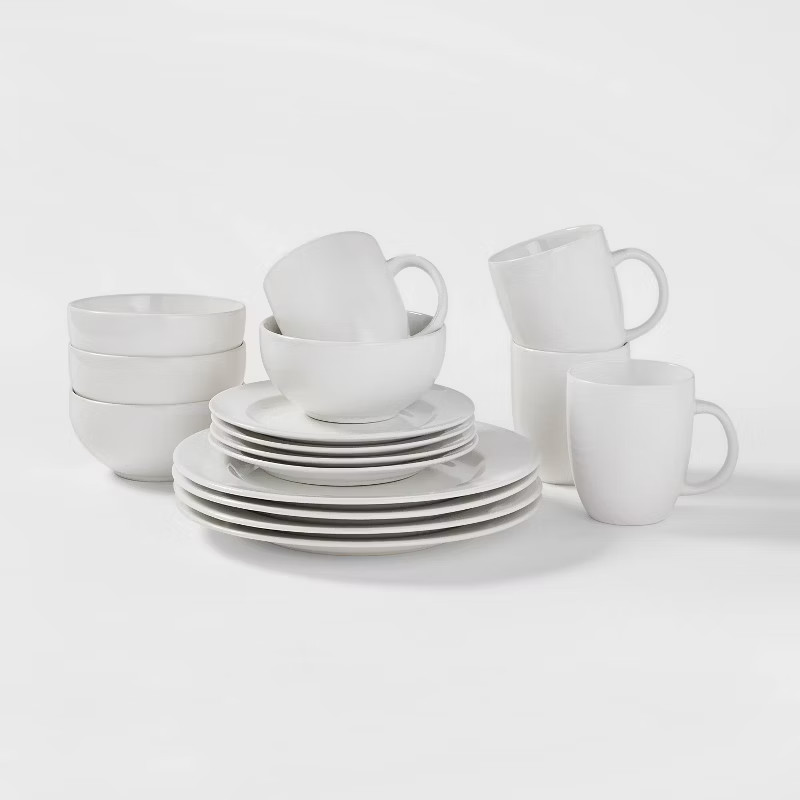 16pc Porcelain Dinnerware Set White - Threshold™ | Target