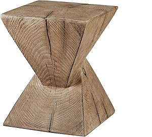 Ball & Cast Faux Wood Stump End Table Concrete Accent Side Table MgO Sofa Table Stand Stool, Natu... | Amazon (US)