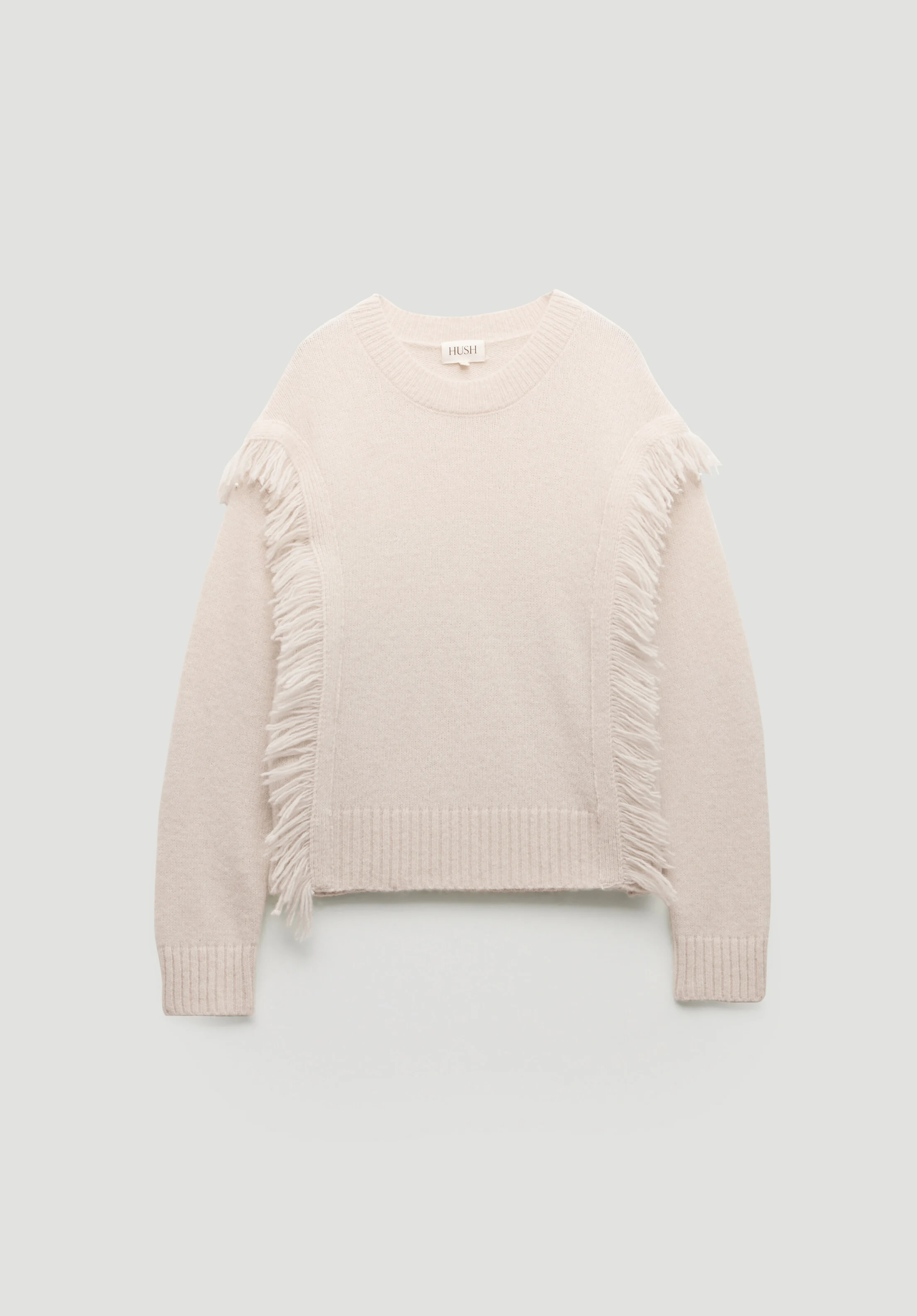 Alpaca Blend Fringe Knitted Jumper | Hush UK