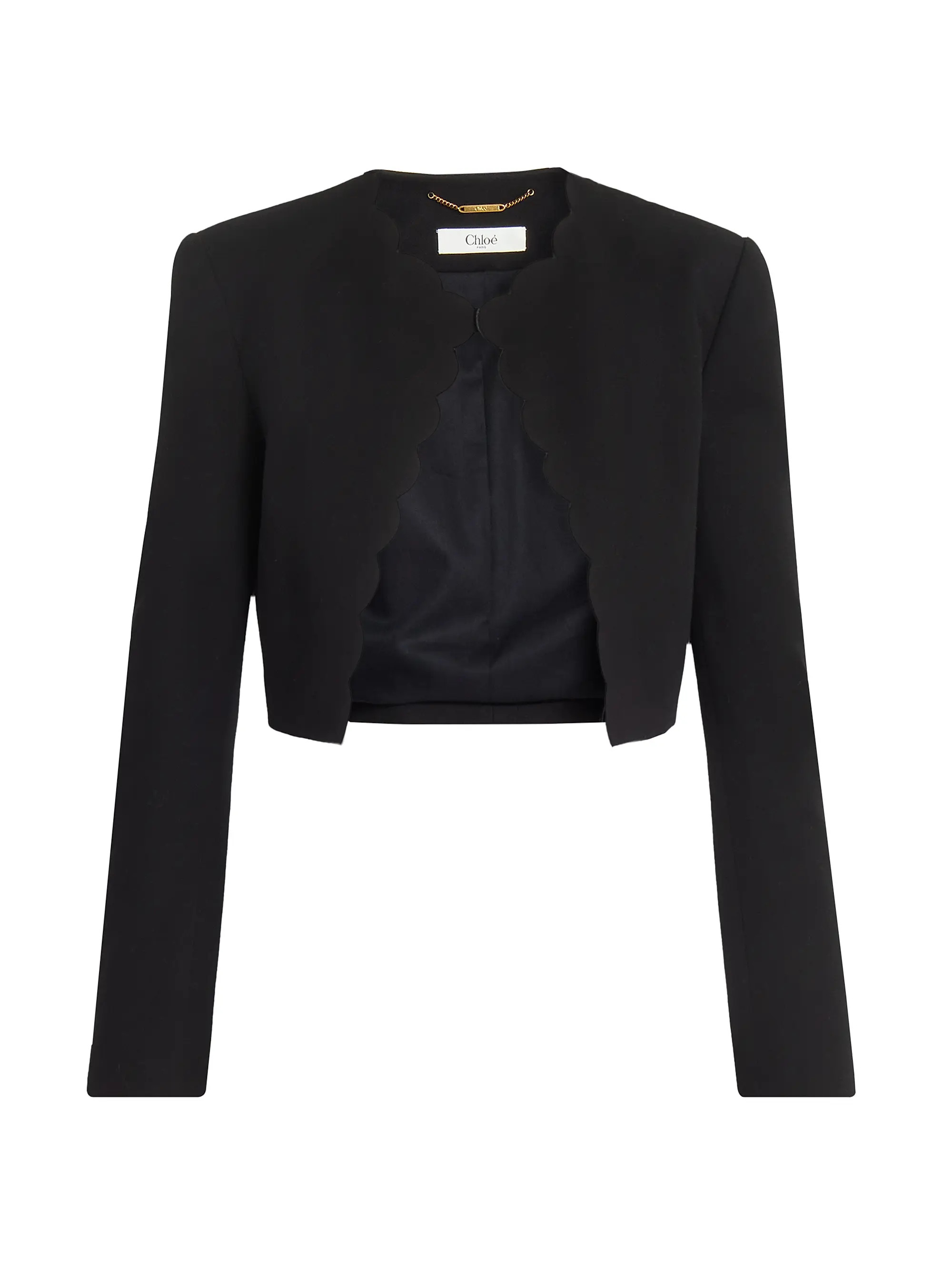 Scalloped Stretch-Cotton Blazer | Saks Fifth Avenue