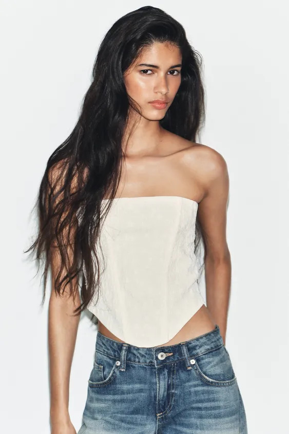 TEXTURED CORSET TOP | Zara US