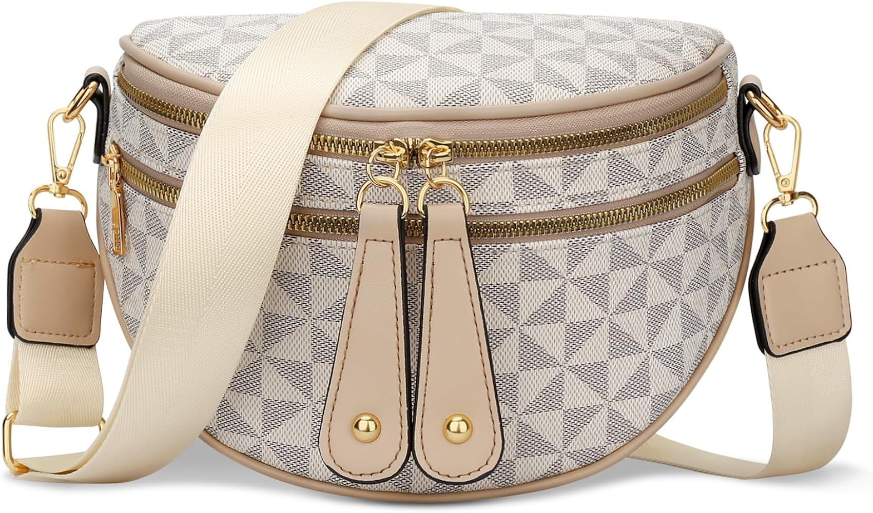 KKXIU Vegan Leather Crossbody Sling Bag Chest Bag Fanny Pack for Women | Amazon (US)