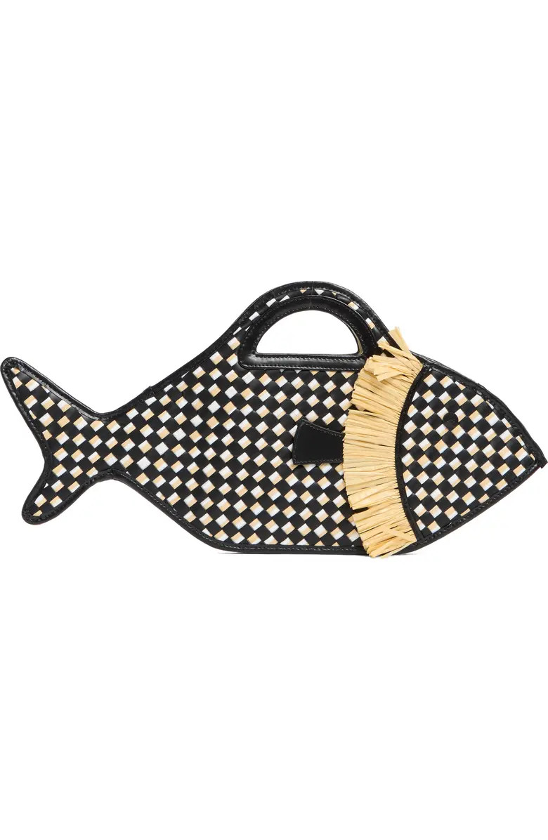 STAUD Cleo Fish Woven Raffia Basket Bag | Nordstrom | Nordstrom