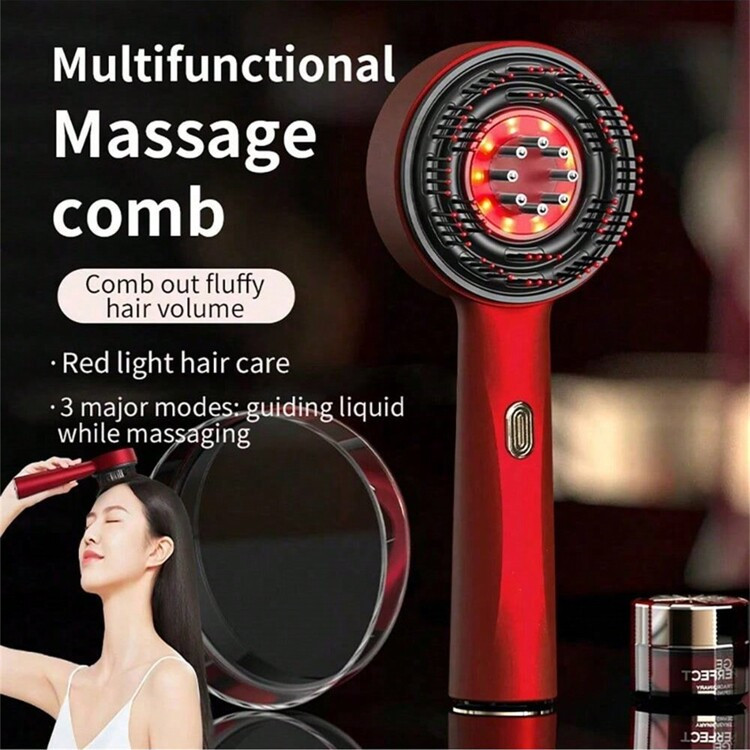 Red Light Hair Growth Comb Scalp Dressing Device For Repairing Damaged Hair Massage Comb Massager Brush Liquid Dressing Device | SHEIN