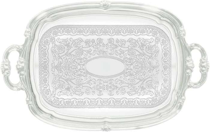 Winco CMT-1912 Oblong Tray with Integrated Handle, Chrome,Medium | Amazon (US)