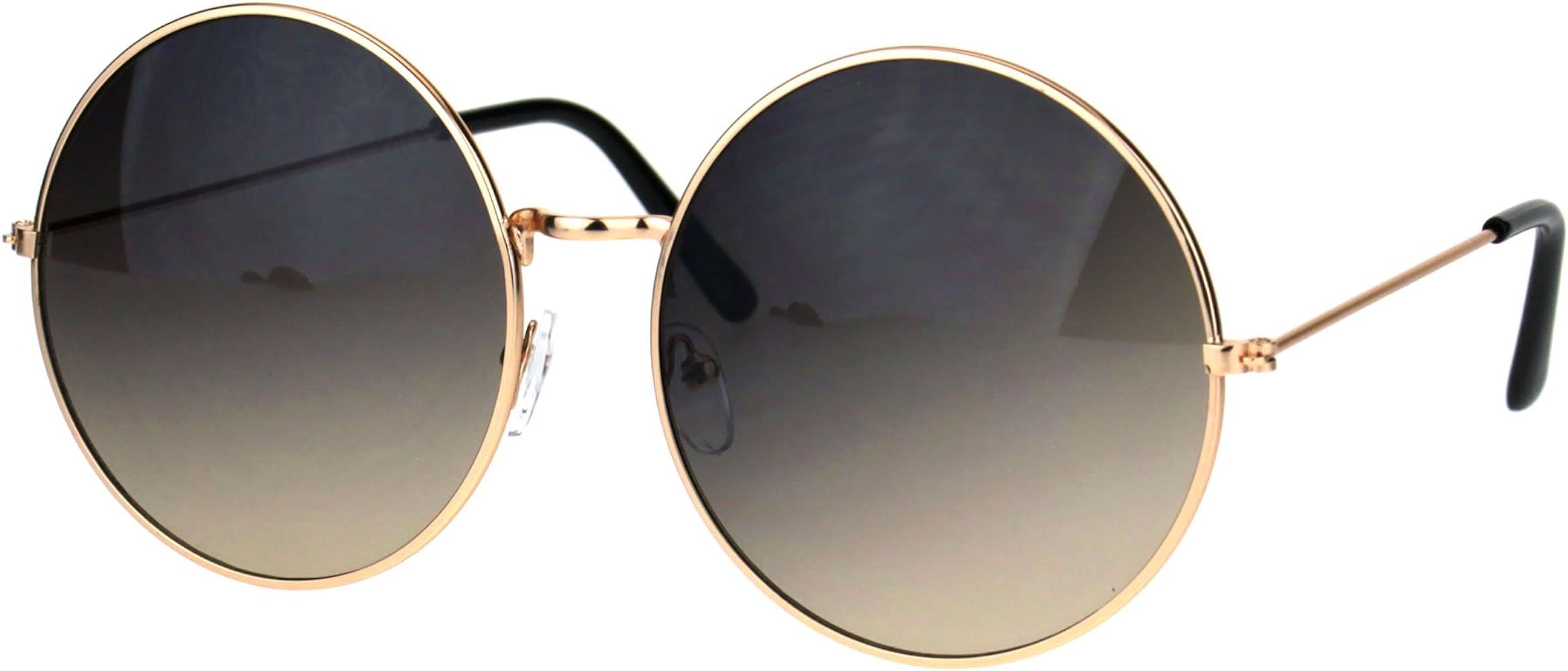 Amazon.com: Classic Oversize Joplin Style Hippie Round Circle Lens Sunglasses Gold Smoke: Clothin... | Amazon (US)