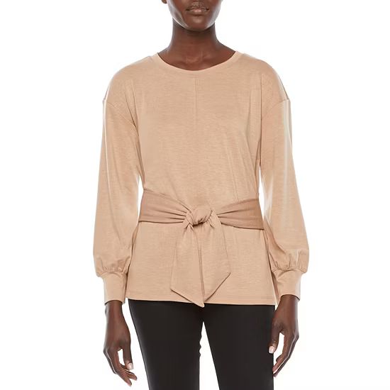 Liz Claiborne Womens Crew Neck Long Sleeve Blouse | JCPenney