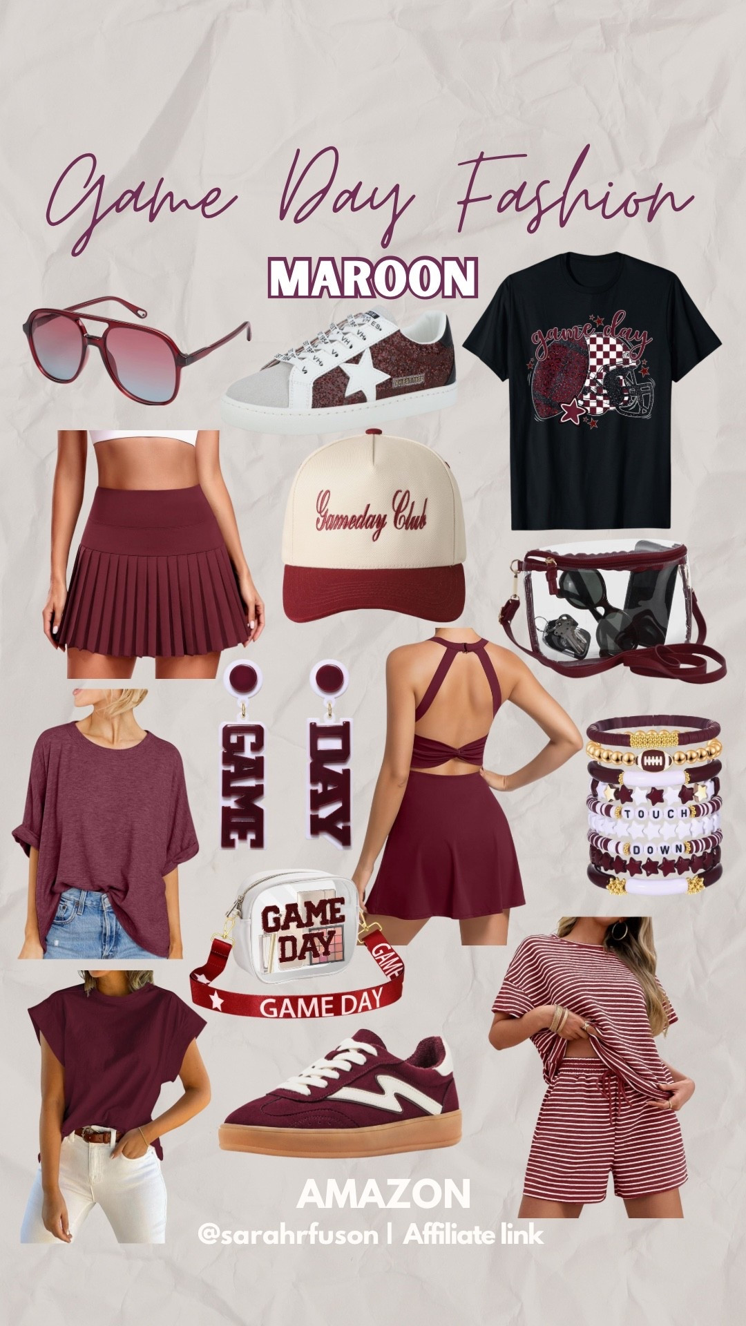 Maroon and burgundy game day outfits and accessories!
•••
Game day outfits | game day style | game day fashion | Amazon game day | outfit Inspo 

#LTKMidsize #LTKSeasonal #LTKStyleTip
