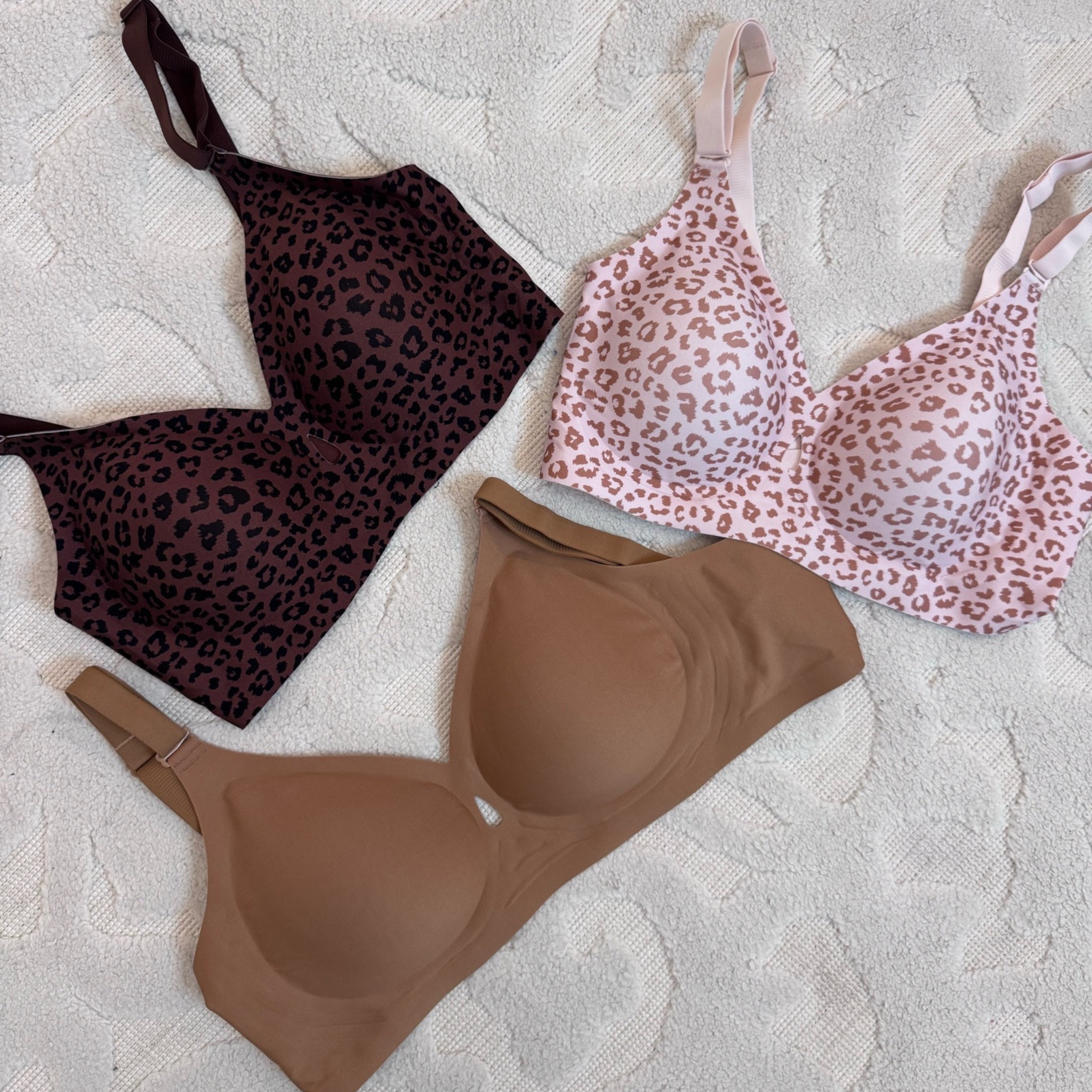 New Bras - it’s time for a refresh: Wireless Everyday Bra -Sizes S-3XL (I’m wearing a small). 9 colors. (Deep Beige Brown, Leopard, Leopard Coffee) Consider this your official reminder to check your bra drawer. You bought the kids new shoes for school… but when was the last time you bought yourself a new bra?! These are wireless, seamless, supportive AND currently on sale. And some are just $9.99 in nude + black in size Large! Your bra drawer called. It’s time for an update 😉

#LTKmomlife #LTKSeasonal #LTKOver40