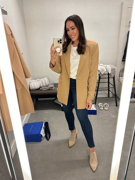 Workwear look from the #nsale! 

Open edit blazer is oversized. Get your normal size or size down 1.
T-shirt is Madewell. 

#LTKxNSale #LTKstyletip #LTKFind