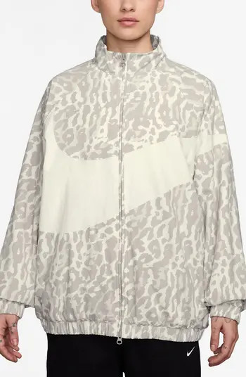 Nike Leopard Print Swoosh Water Repellent Jacket | Nordstrom | Nordstrom