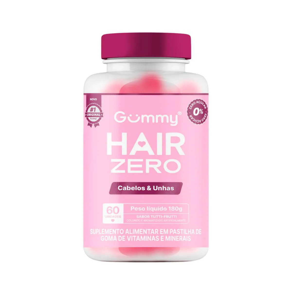 Polivitamínico Gummy Hair Cabelos E Unhas Zero Açúcar Tutti-Frutti 60 Unidades | DrogaRaia (BR)