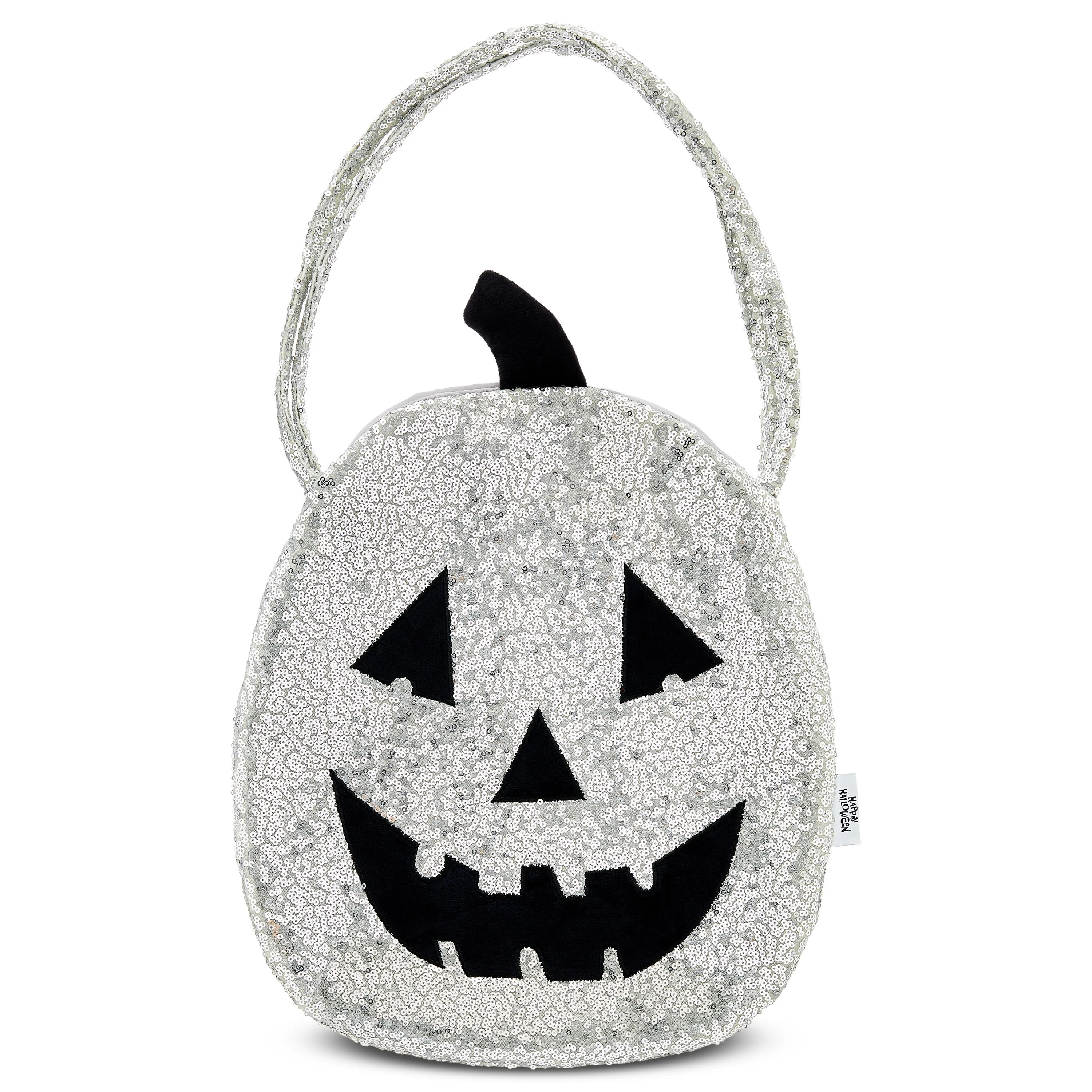 Sequin Pumpkin Bag, Silver, 17", Halloween by Way To Celebrate | Walmart (US)