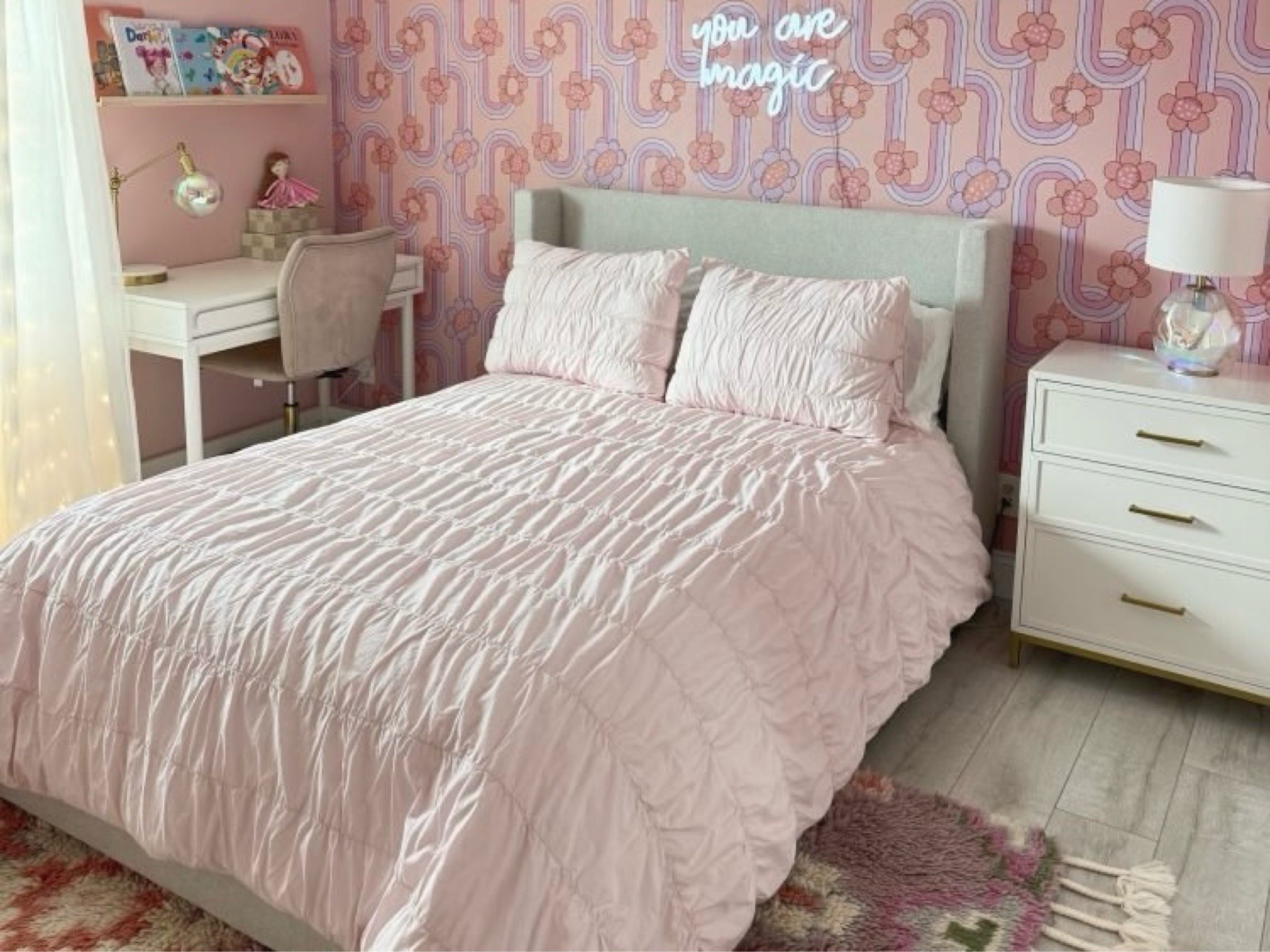 Pink, cozy, and a little bit magical ✨💗 Adding all the dreamy touches that make a room feel like you are magic 🌸
#LTKhome #LTKdecor #RoomInspo #HomeAesthetic #CozyVibes #BedroomGoals #DreamyDecor #InteriorInspo #HomeStyle #LTKfinds

#LTKFindsUnder100 #LTKStyleTip #LTKHome