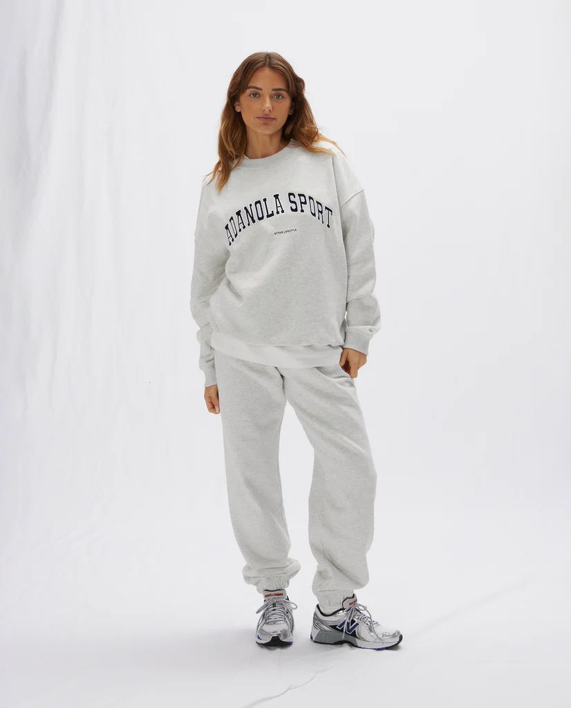 AS Oversized Sweatshirt - Light Grey Melange | Adanola UK