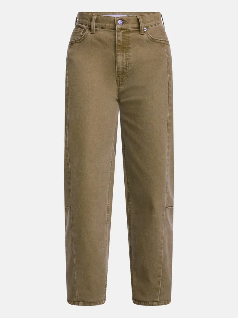 Scenario Women's and Women's Plus High Rise Barrel Jeans, 26", 28" Inseam, Sizes 0-28W | Walmart (US)