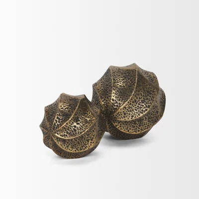 Imani Large Sculptural Textured Metal Decorative Orb Object | Wayfair North America