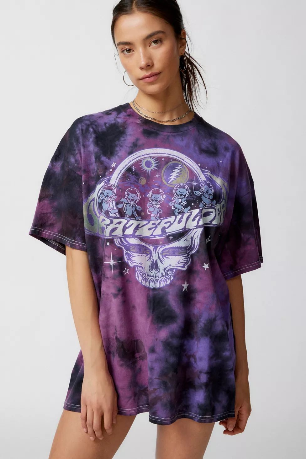 Grateful Dead Space Bears Tie-Dye T-Shirt Dress | Urban Outfitters (US and RoW)