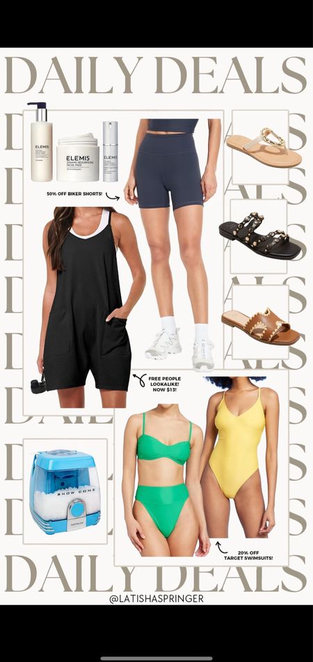 Daily deals! Free People inspired romper, biker shorts, Target sandals on sale and more! 

#dailydeals

Target deals. Target summer sandals. Walmart deals. Walmart free people inspired romper. Target swim. Target bikini. Snow cone machine. Elemis deal  

#LTKStyleTip #LTKSeasonal #LTKSaleAlert