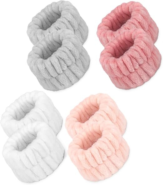 Crosize 8 Pcs Microfiber Wrist Bands for Washing Face, Women's Absorbent Face Washing Wristbands,... | Amazon (US)