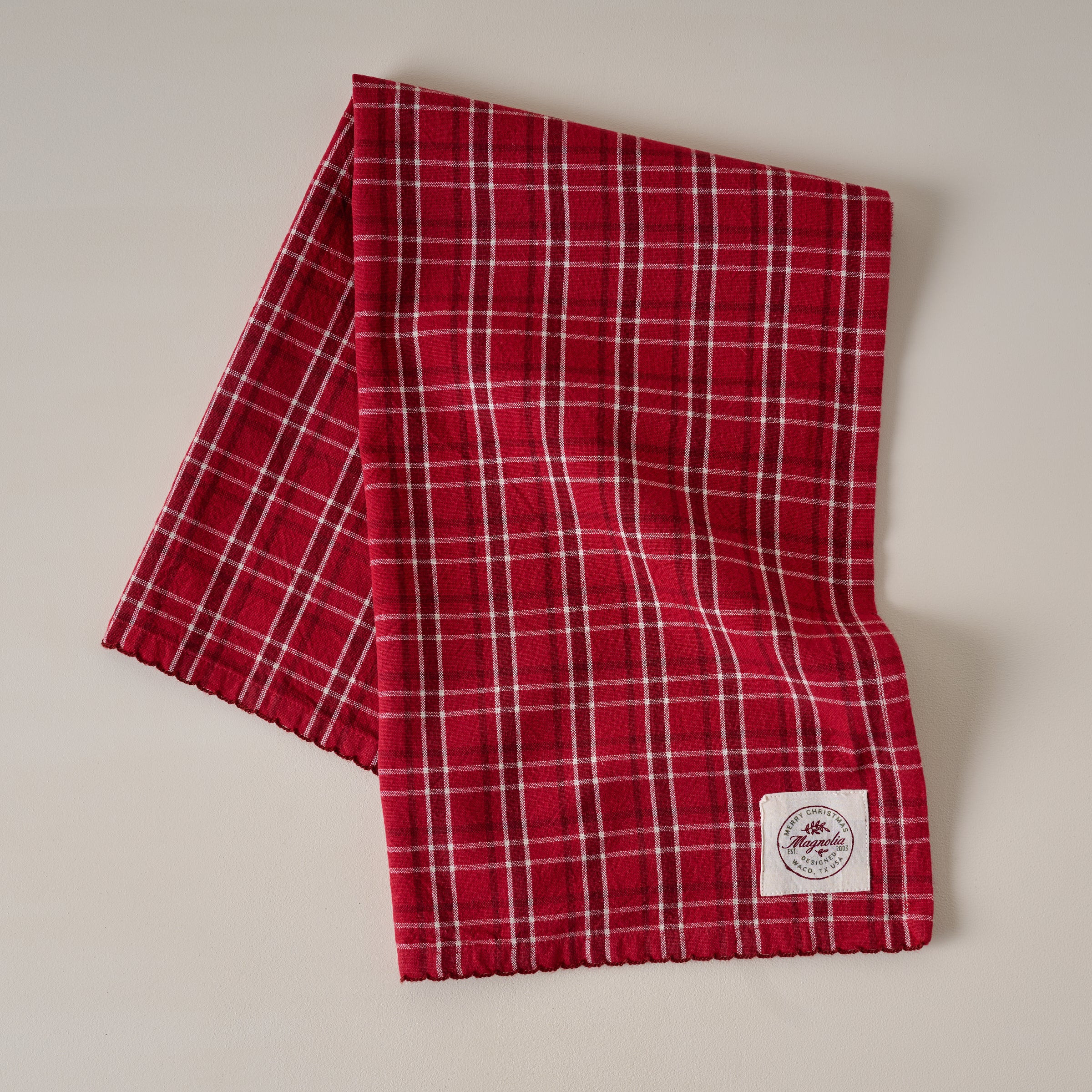 Magnolia Vintage Red Plaid Tea Towel | Magnolia