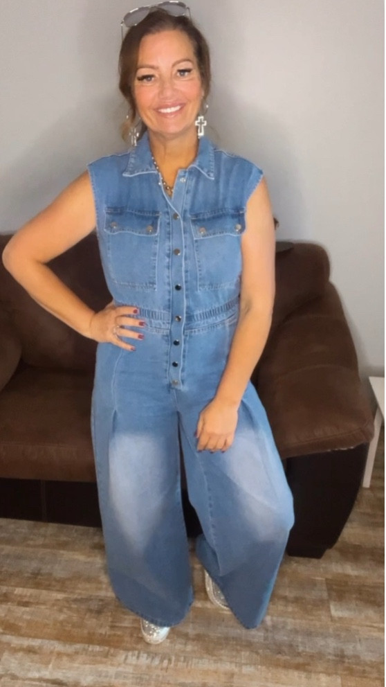 Honestly, I was surprised with how much stretch this jumpsuit has. I’m 5’9 and weigh 178. 

#denim #denimjumpsuit #transitionaloutfits #womensjumpsuit 

#LTKMidsize #LTKOver40 #LTKStyleTip