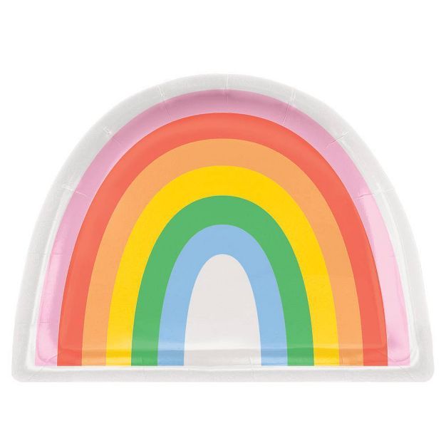 10ct Rainbow Confetti Snack Paper Plates - Spritz™ | Target