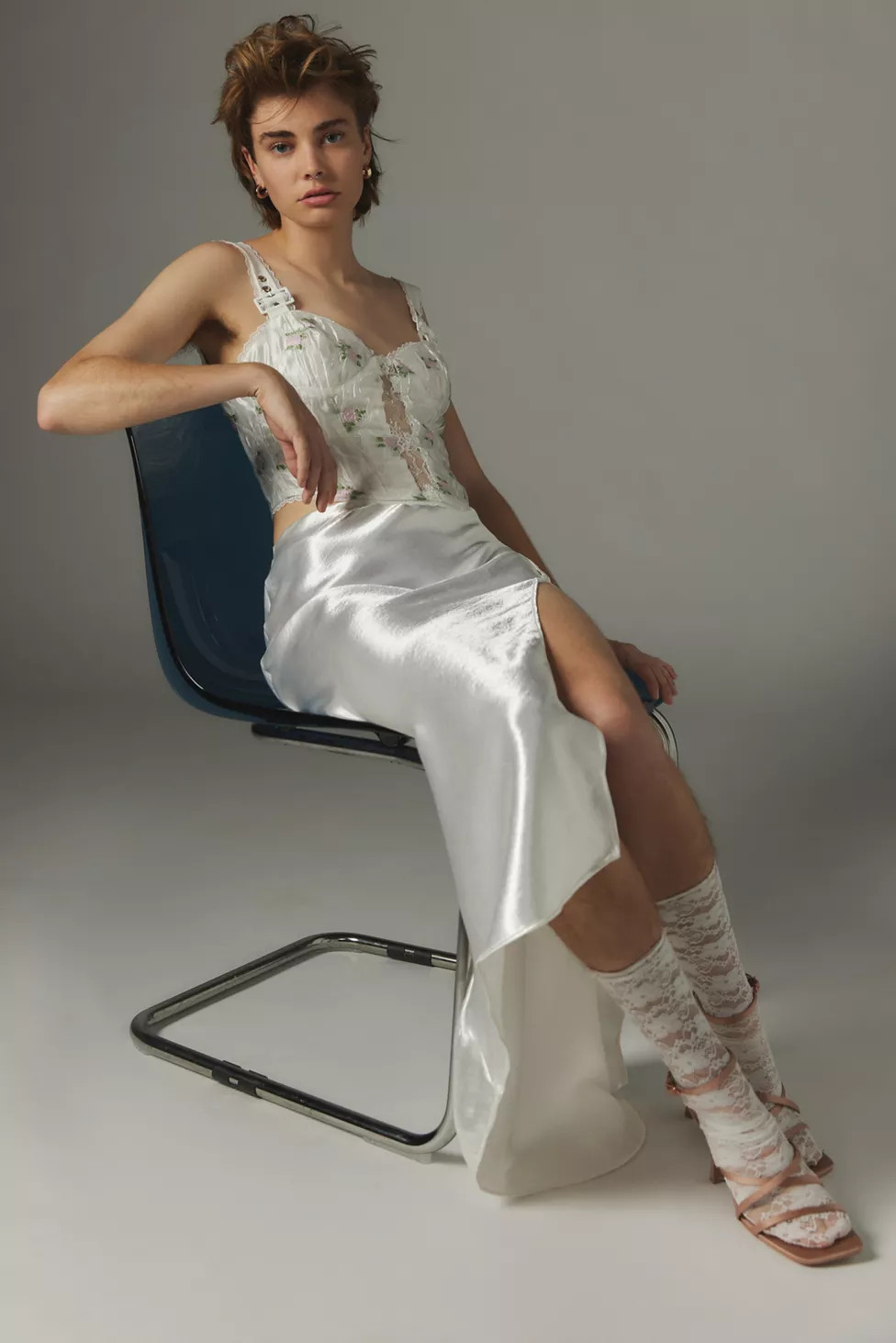 Silence + Noise Norah Satin Slip Maxi Skirt | Urban Outfitters (US and RoW)