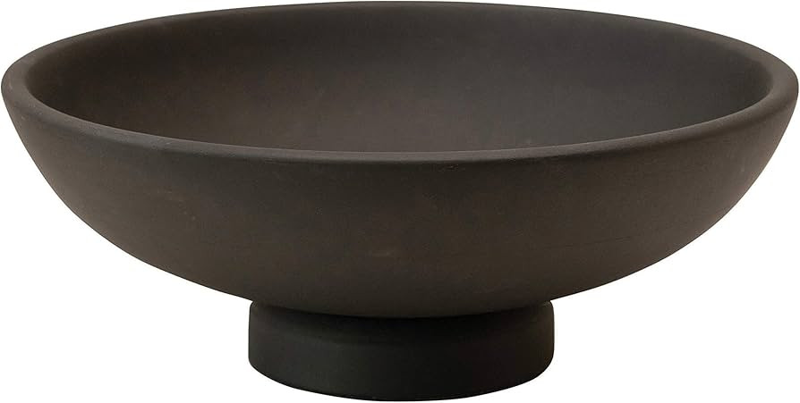 Bloomingville Mango Wood Footed, Black Bowl, Brown | Amazon (US)