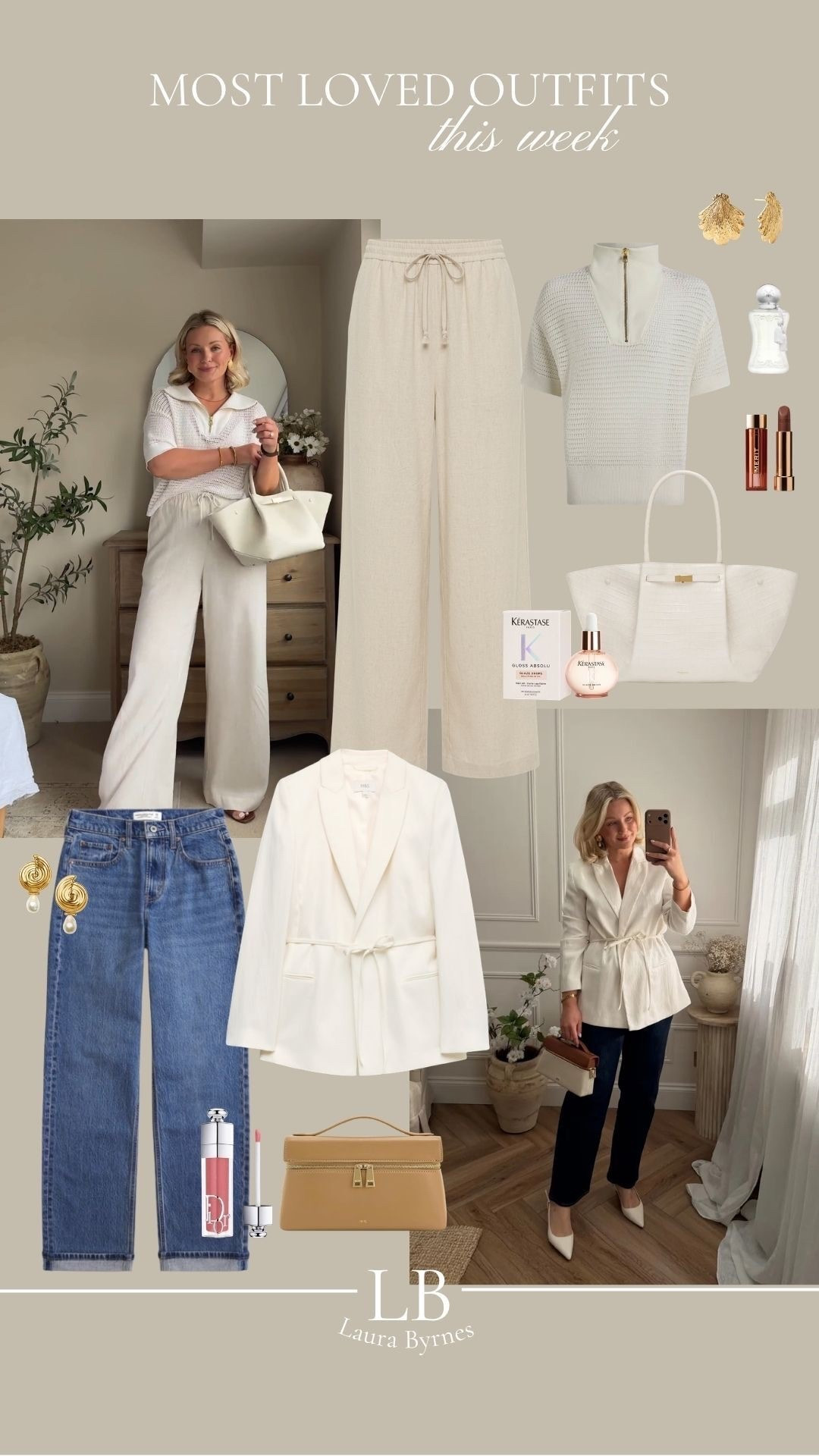 Most Loved Outfits This Week 🤍

Neutral Capsule Wardrobe, Cream Wide Leg Trousers, White Blazer Outfit, Blue Jeans And Blazer, Everyday Smart Casual Look, Work To Weekend Outfit, Minimal Chic Style, High Street Wardrobe Staples

#LTKuk #LTKsummer #LTKspring